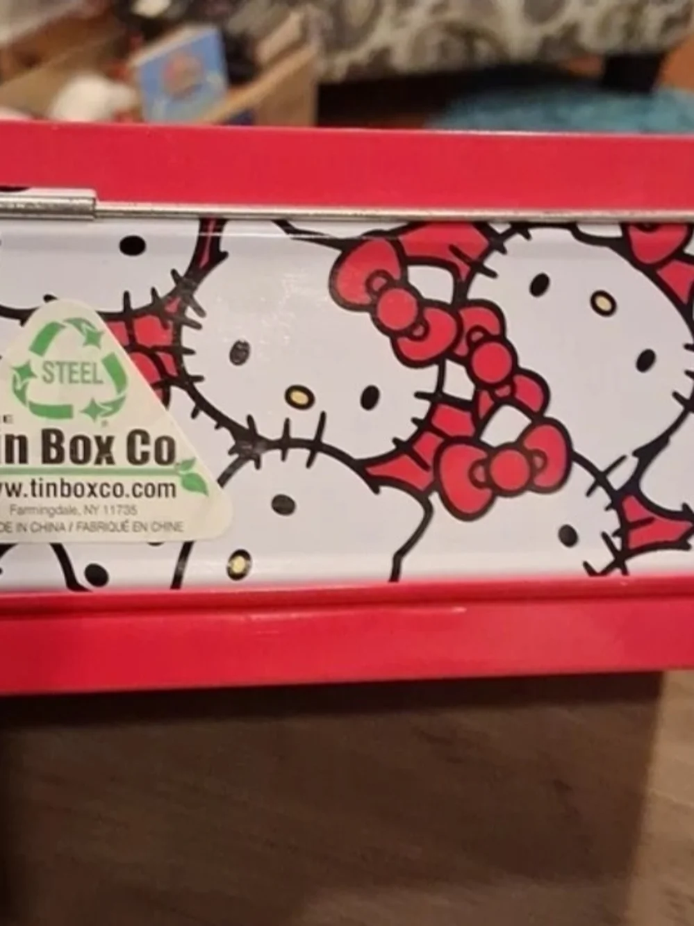 Sanrio Hello Kitty Birthday Cake Embossed Metal Tin Lunch Box